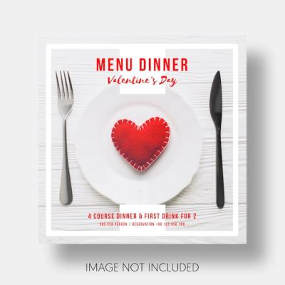 Valentine’s Day Restaurant Social Template – Free Download