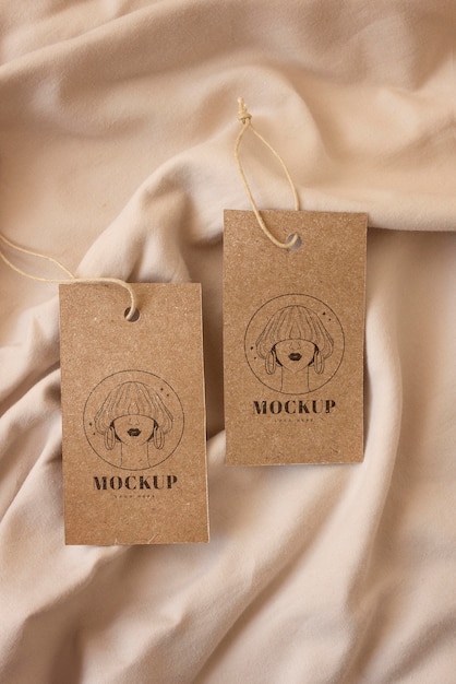 Craft Garment Hanger Tags Mockup for Free Download