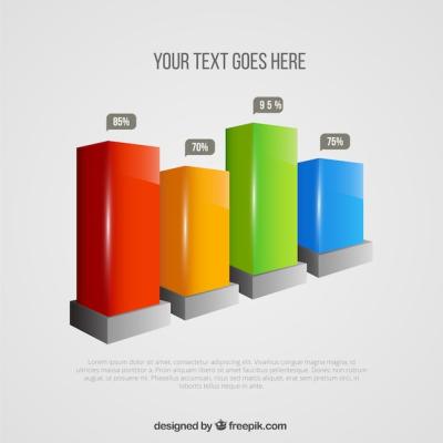 3D Bars Chart – Free Download Free Stock Photo