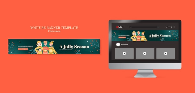 Celebrational Sweater Season YouTube Banner Template – Free Download