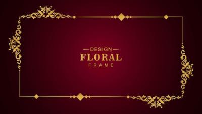 Luxury Golden Floral Frame Illustration Design – Free Download