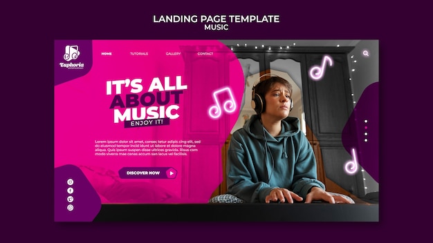 Music Performance Landing Page PSD Template – Free Download