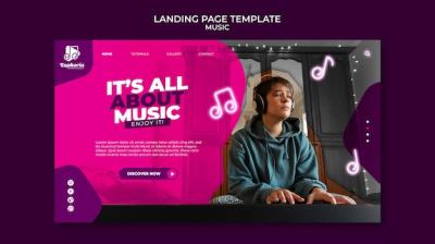 Music Performance Landing Page PSD Template – Free Download