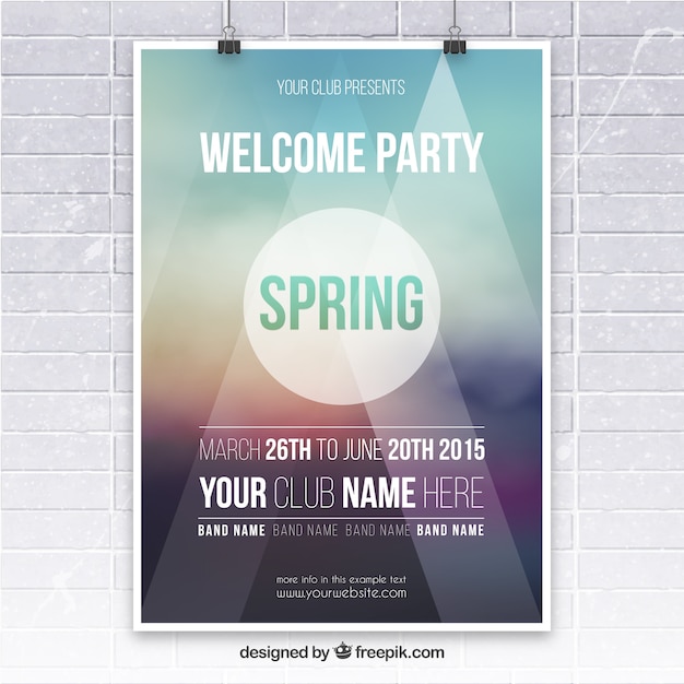 Spring Party Poster Vector Template – Free Download