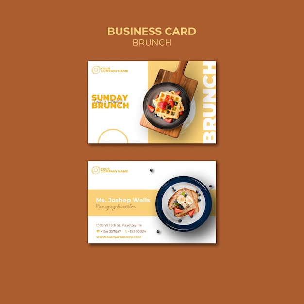 Brunch Themed Business Card Template – Free Download