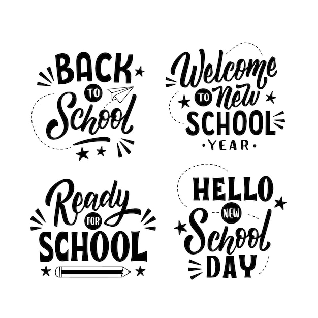 Back to School Lettering Design Set – Free Download