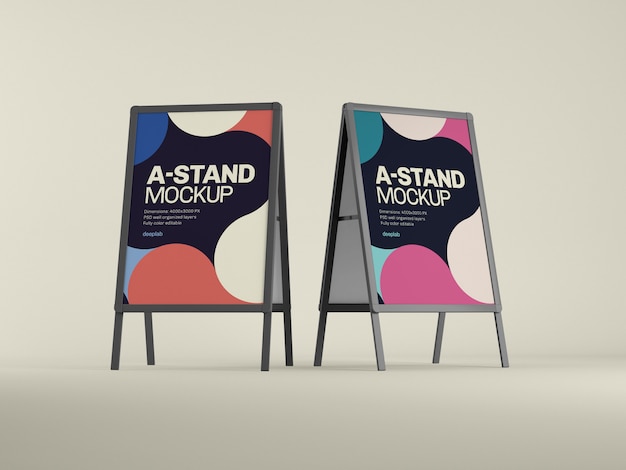 Outdoor Advertising A-Stand Mockup PSD – Free Download