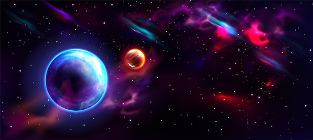 Realistic Galaxy Background with Planet – Free Download