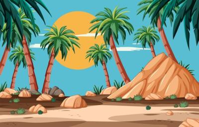 Tropical Beach Sunset with Palm Trees – Free Stock Photo for Download