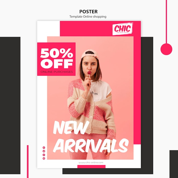 Online Shopping Poster Template – Free Download