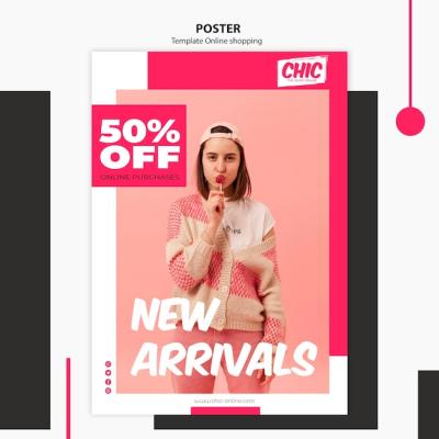 Online Shopping Poster Template – Free Download