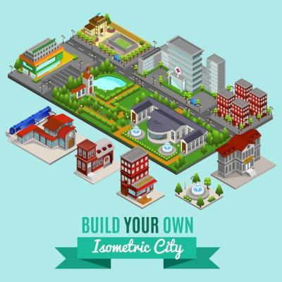 Isometric City Creation Concept | Free Stock Photo for Download