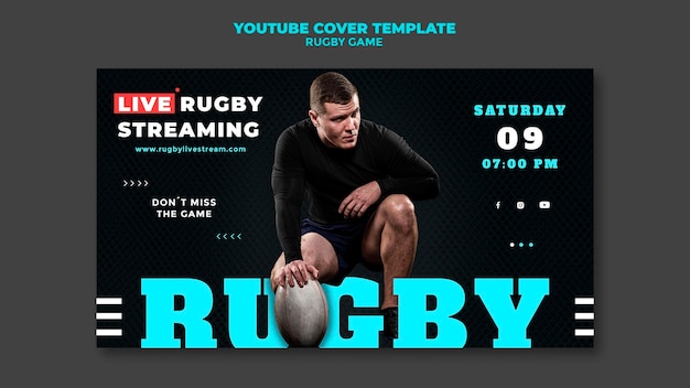 Rugby Game YouTube Cover Design Template – Free Download