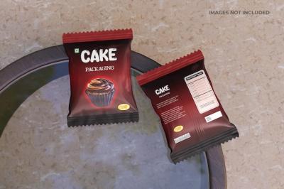 Chocolate Cupcake Snack Bag Packaging Mockup PSD – Free Download