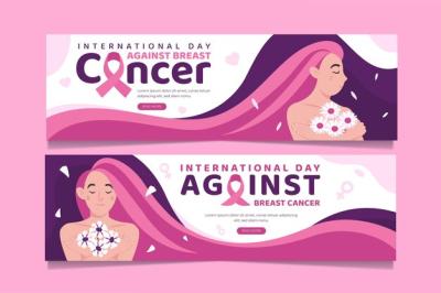 Hand Drawn Flat International Day Against Breast Cancer Banners Set – Free Stock Photos for Download