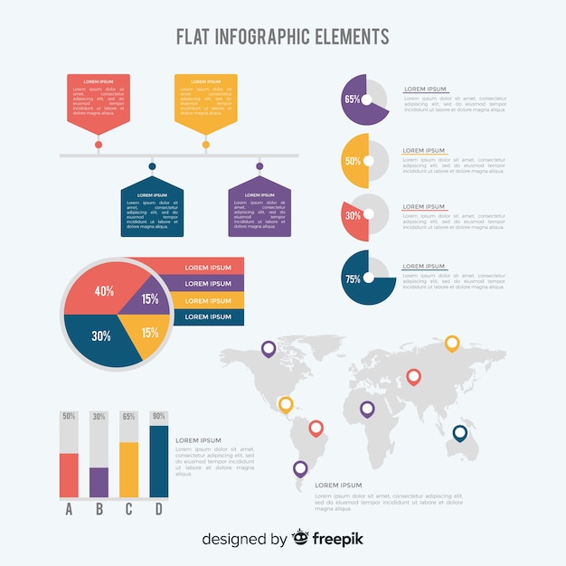 Infographics Flat Elements Template – Free Download