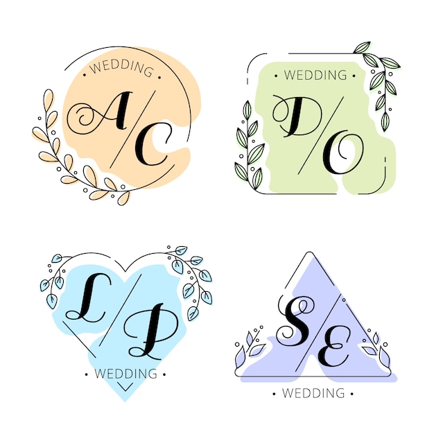 Colorful Wedding Monograms – Free Download