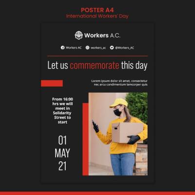 International Workerâs Day Celebration Poster Template – Free Download