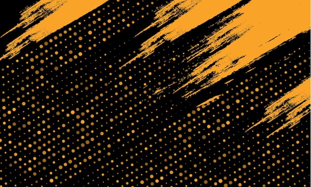 Yellow Grunge and Halftone Pattern on Dark Background – Free Download