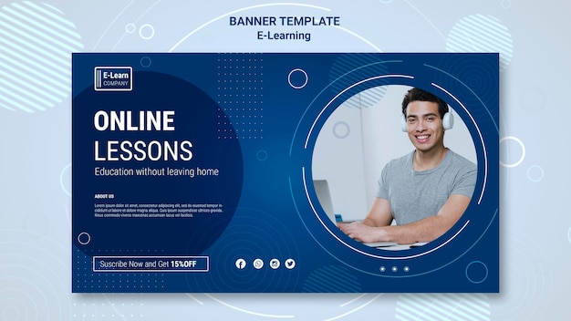 E-learning Concept Banner Template – Free Download