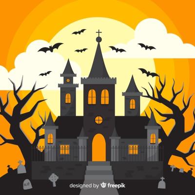 Halloween House Background with Cemetery – Free Stock Photo for Download