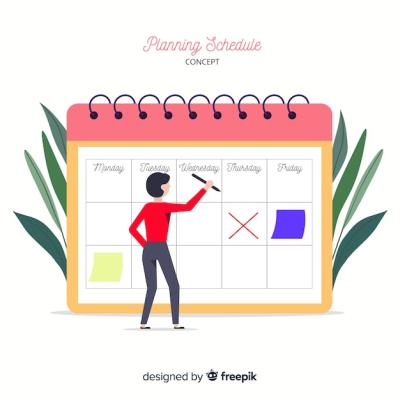 Lovely Hand Drawn Planning Schedule Concept – Free Download