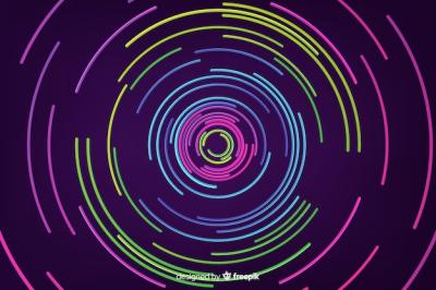 Geometric Round Neon Shapes Background – Download Free Stock Photo