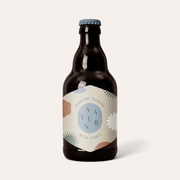 Beer Label Mockup PSD for Beverage Product Packaging – Free Download