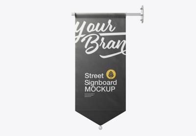 3D Render of Fabric Street Signage Mockup – Free Download