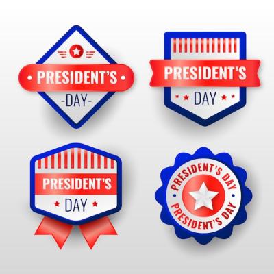 Realistic Presidents Day Badges Collection – Download Free Stock Photo