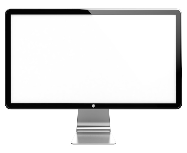 White Blank Screen Computer Monitor Isolated on Transparent Background – Free Download