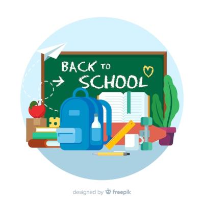 Flat Back to School Background – Free Download