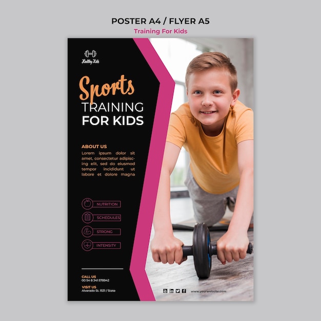 Eye-Catching Training for Kids Poster Design – Free Download