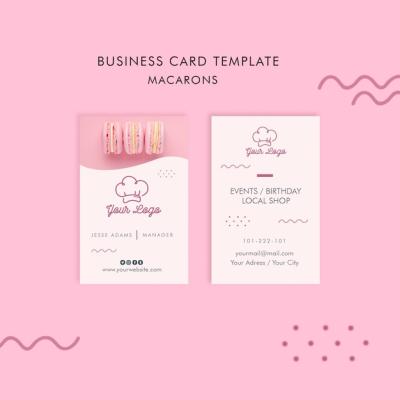 Macarons Business Card Template Concept – Free Download