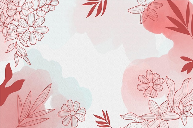 Watercolor Background with Drawing Elements – Free Download