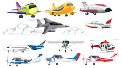 Diverse Collection of Cartoon Aircraft – Free Stock Photos for Download