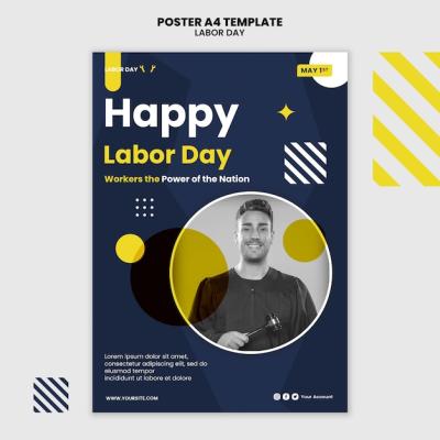 Labor Day Flat Design Template – Free Download