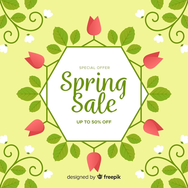 Flat Spring Sale Background – Free Download