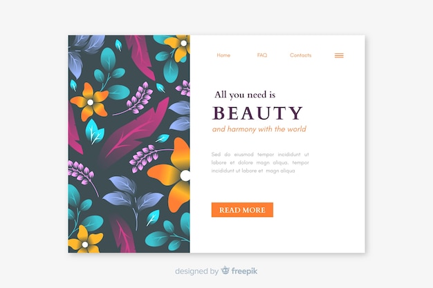 Flat Nature Landing Page Template – Free Download