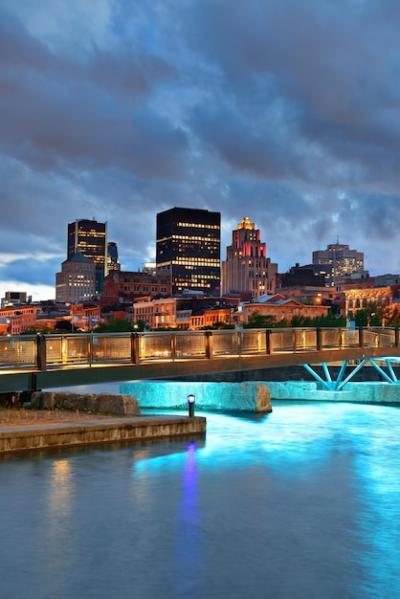 Old Montreal’s Historic Architecture at Dusk – Free Download