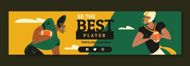 American Football Twitch Banner Template – Free Download