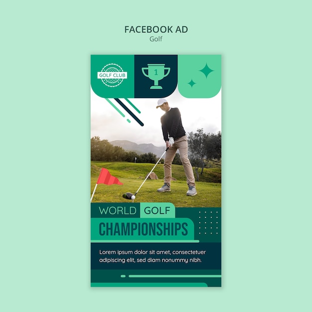 Green Golf Facebook Ad Template Design – Free to Download