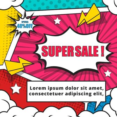 Pop Art Comic Design Vector Banner Collection – Free Download