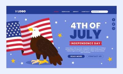 Hand Drawn 4th of July Landing Page Template – Free Download