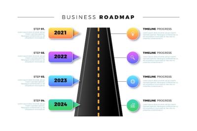 Gradient Roadmap Infographic Template – Free Download