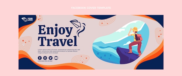 Flat Design Travel Facebook Cover – Free Download