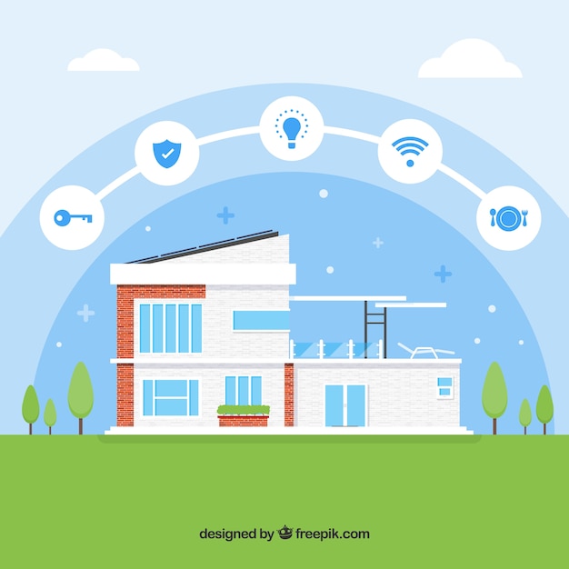 Smart Home Background Vector Template – Free Download