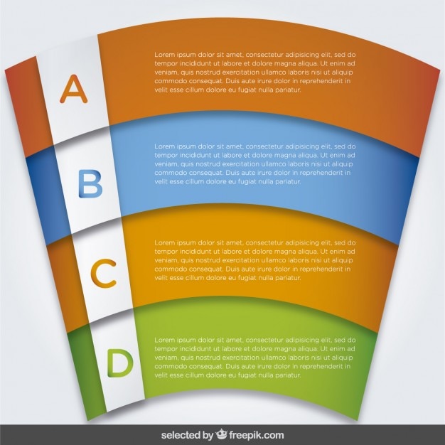 Curved Form Infographic Options Template – Free Download