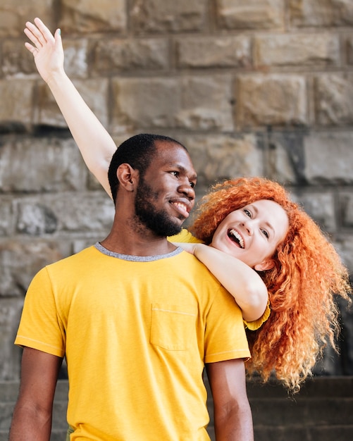 Playful Interracial Couple – Free Download Stock Photo