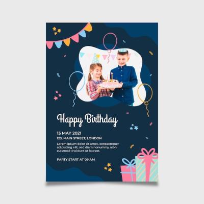 Vertical Flyer Template for Happy Birthday – Free Download